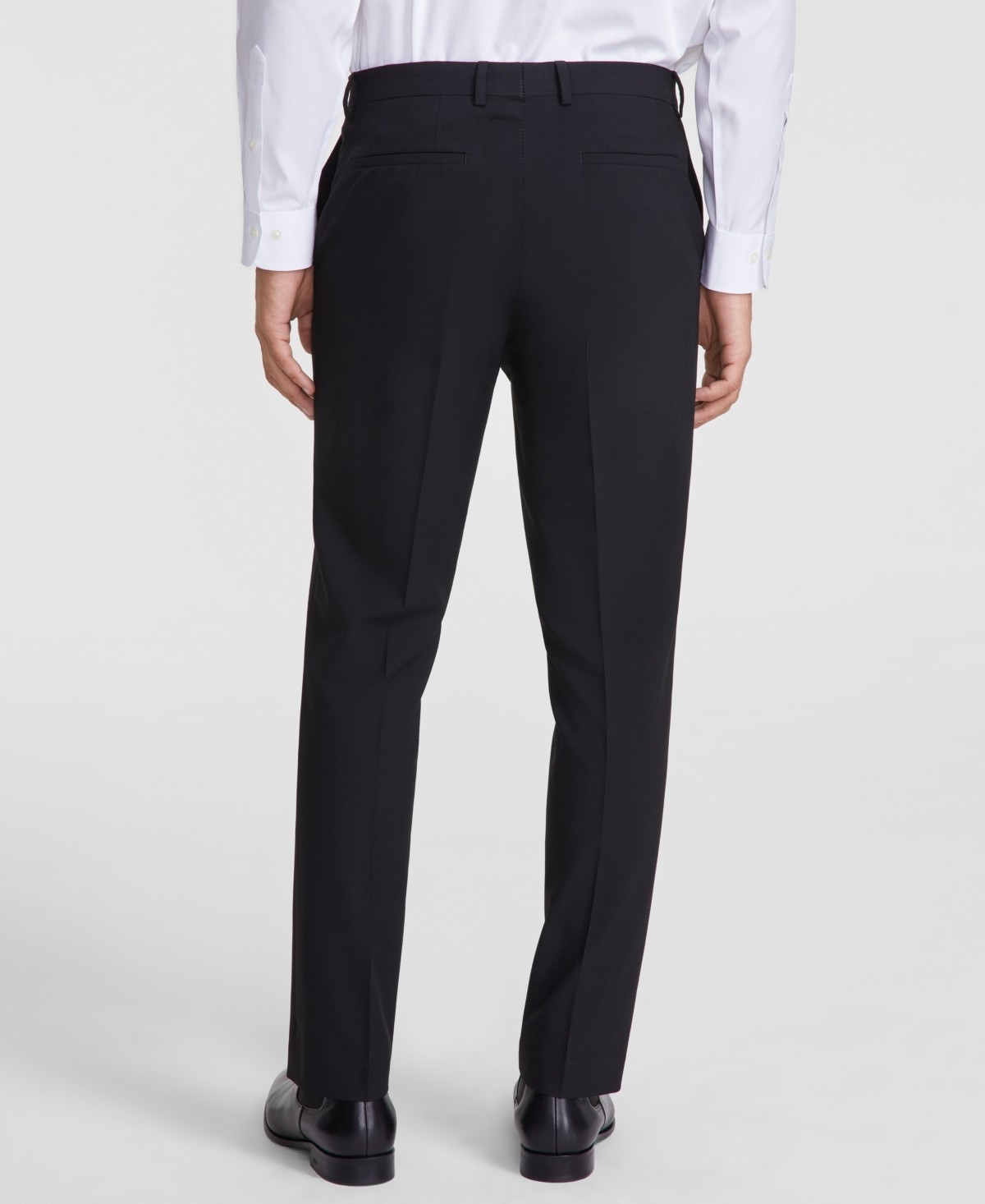 Dkny Mens Modern fit 2 Piece Suit 52 R / 47 Waist Black Solid Stretch