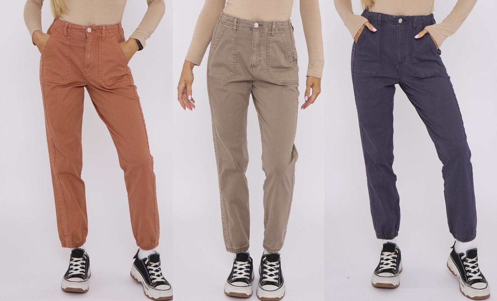 Ex M&S Ladies Joggers Slim Fit Cotton Stretch Trousers Jogging Bottoms