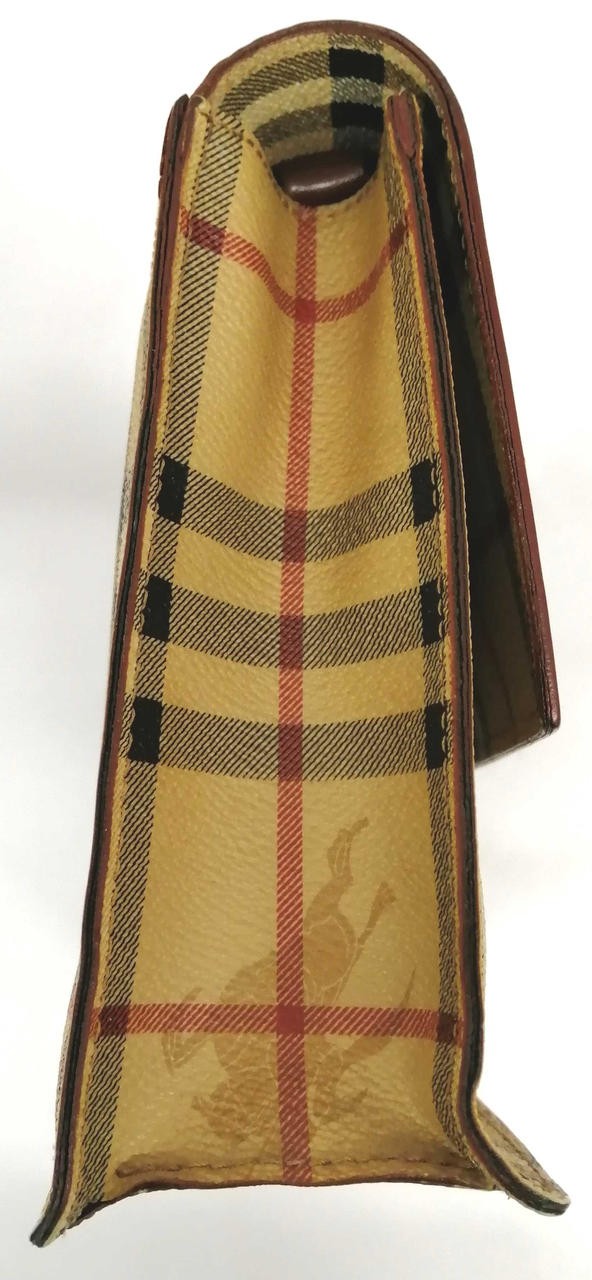 BURBERRY Check Pattern Clutch Bag 10.6 inch