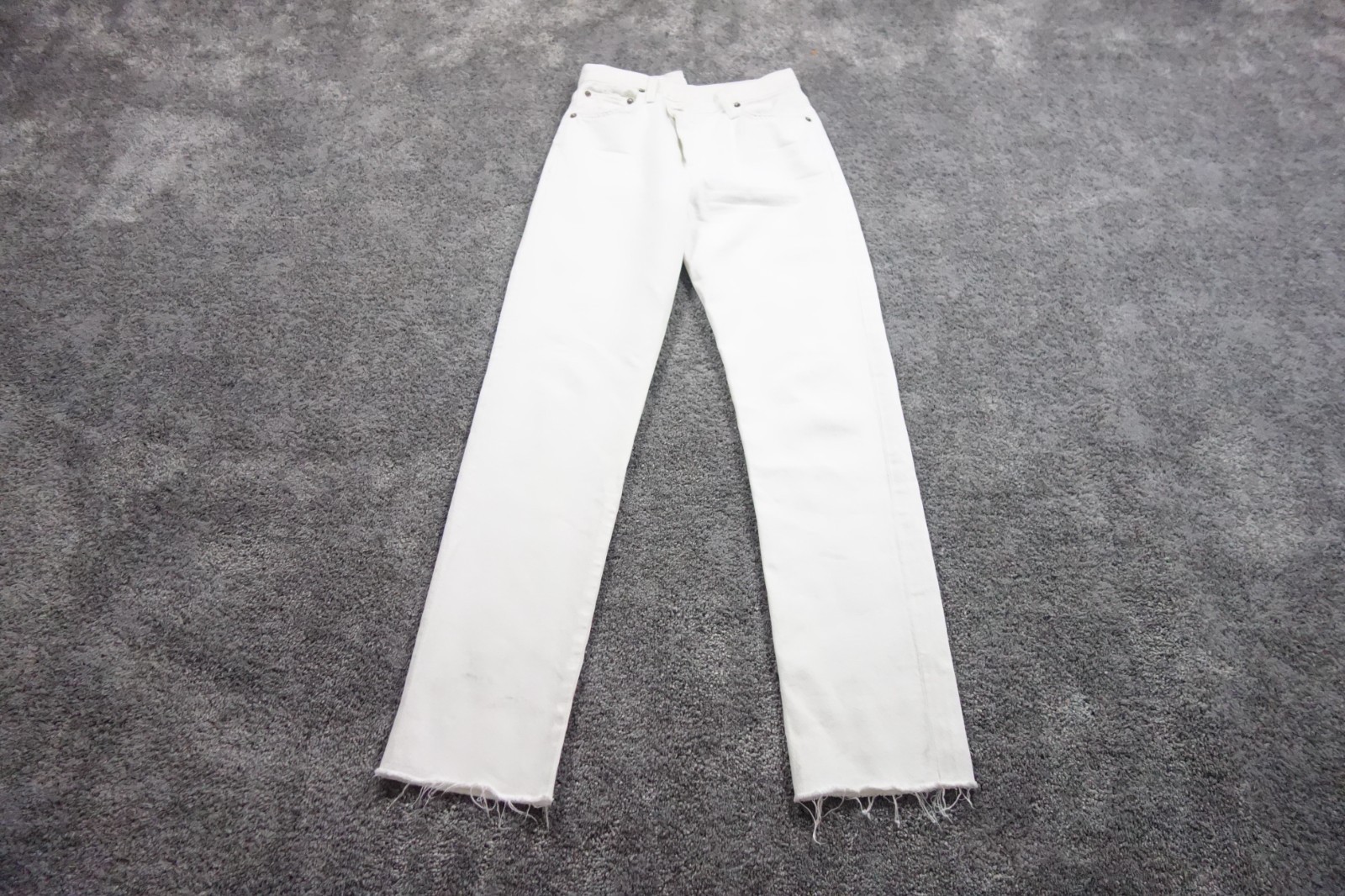 Agolde Jeans Womens 24 White Criss Cross Straight Fray Hem Denim