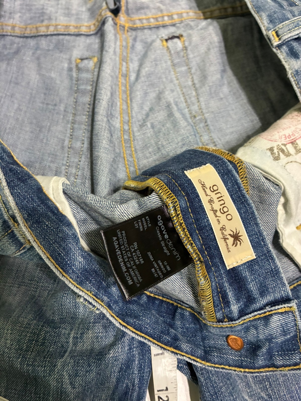 Agave Copper Jeans 40×36 Zuma Vintaged Gringo Whiskered Denim USA Premium 12-188