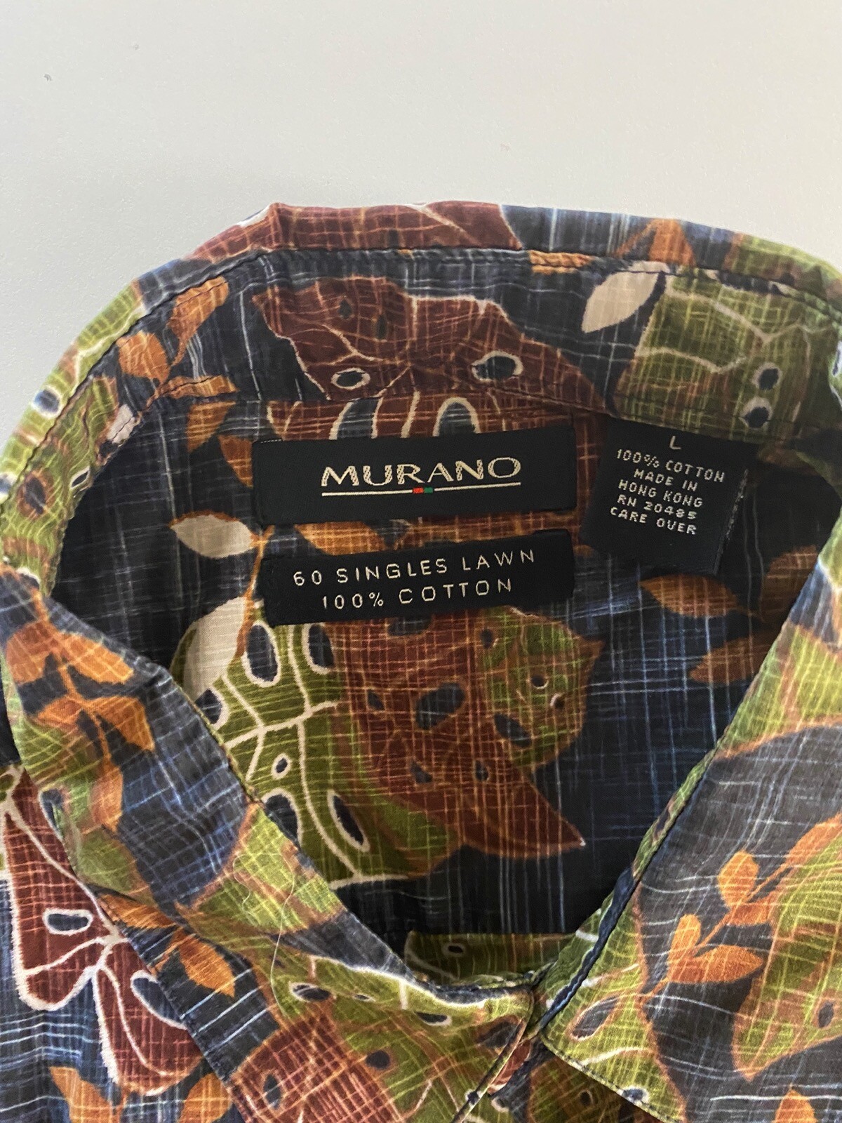 Murano Singles Lawn Cotton Floral CAMP SHIRT Large L