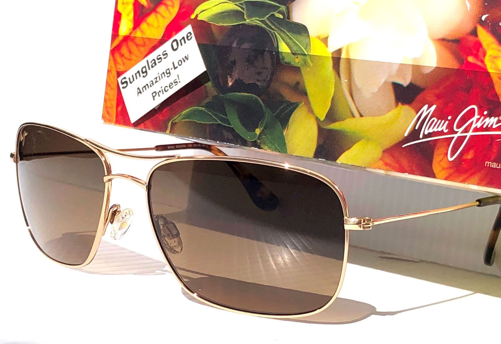 Maui Jim WIKI WIKI Shiny Gold POLARIZED HCL Bronze Lens Sunglass HS246-16