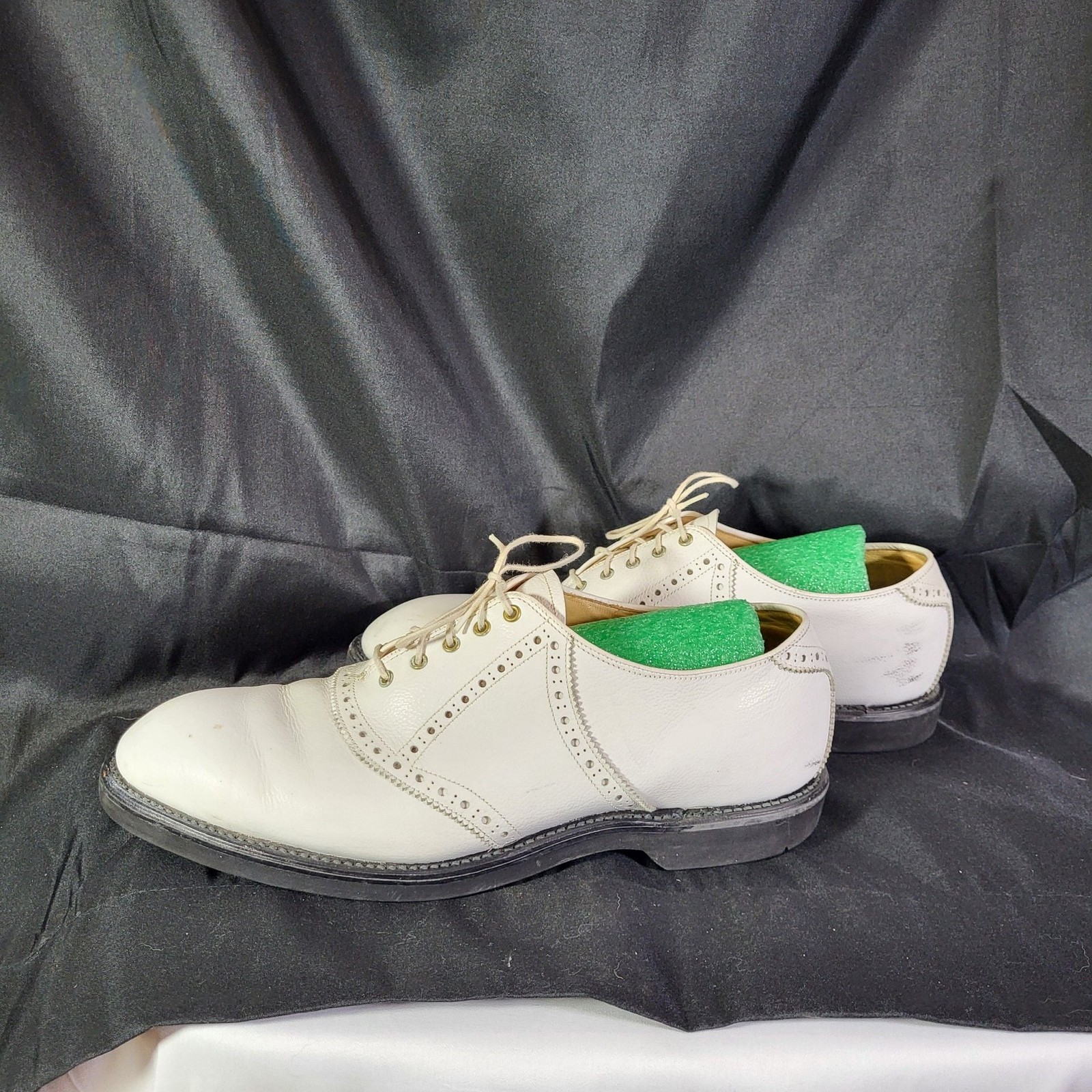Bostonian White Leather Wingtip Oxford Shoes Size 11.5 D/B