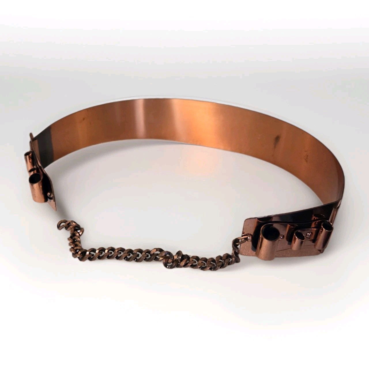 Vintage 1950s Copper Cinch Belt Was Designed by Jerry Fels for company Renoir.