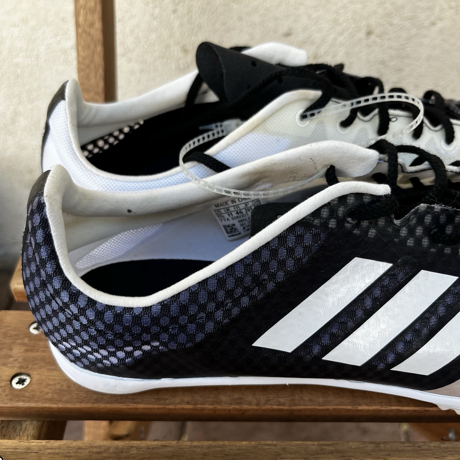 Adidas Track Shoes Mens 11.5 Black White Adizero Ambition 4 Cleat Running Core