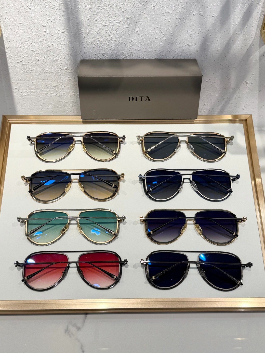 DITA Intracraft DTS188 Sunglasses 54-14-140 Gunmetal Frame Red Gradient Lens