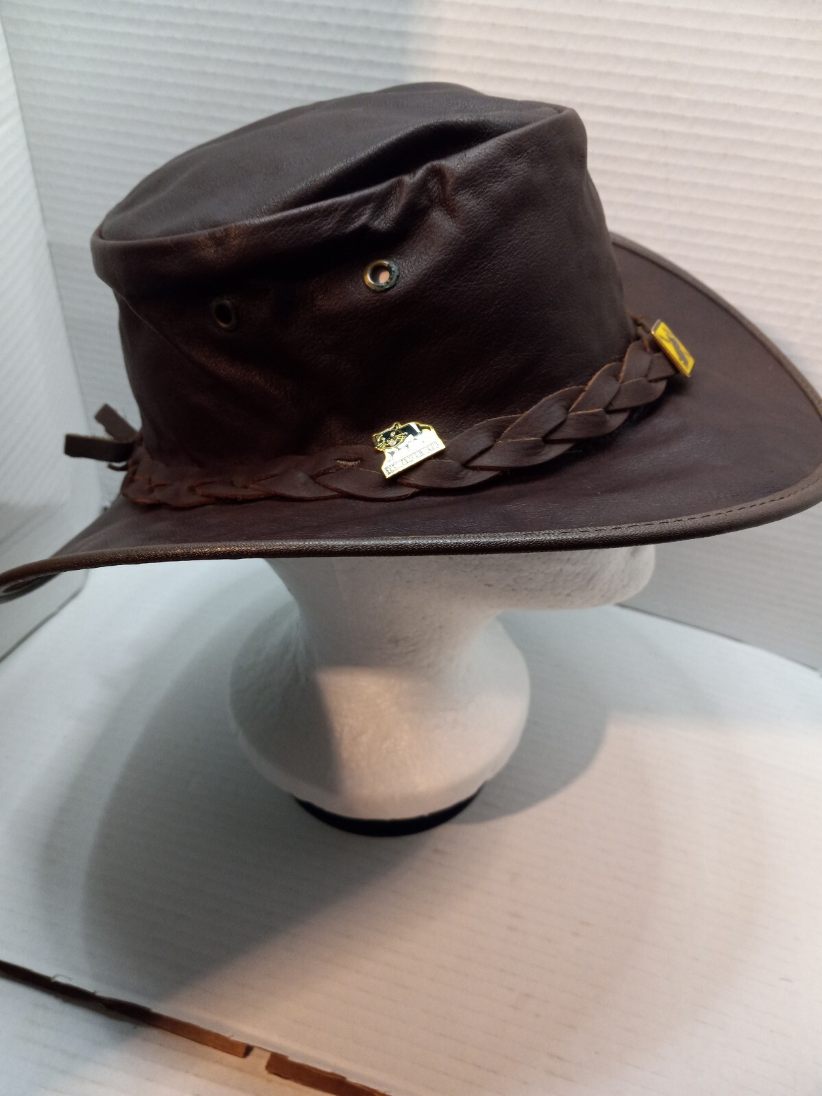 Barmah Aussie Sundowner Kangaroo Leather Waterproof Brown 12 1/2 in x 12 In Hat