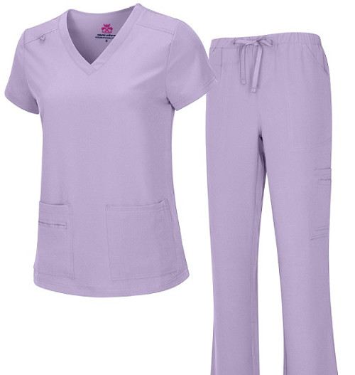 Medical Nursing Natural Uniforms Women’s Cool Stretch V-Neck Top and Cargo Pant