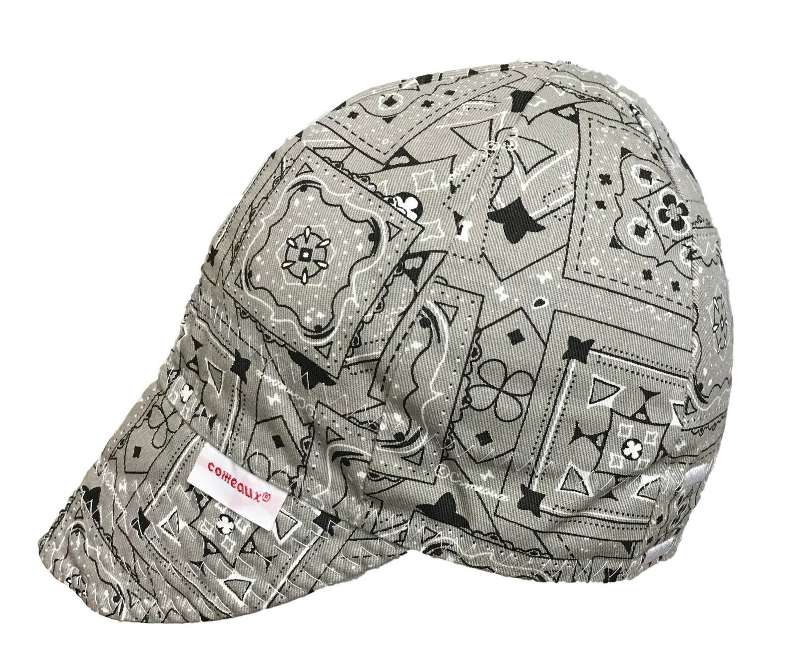 NWT Comeaux Caps GREY BANDANA Welding Welders Hat Reversible 100% cotton Grey