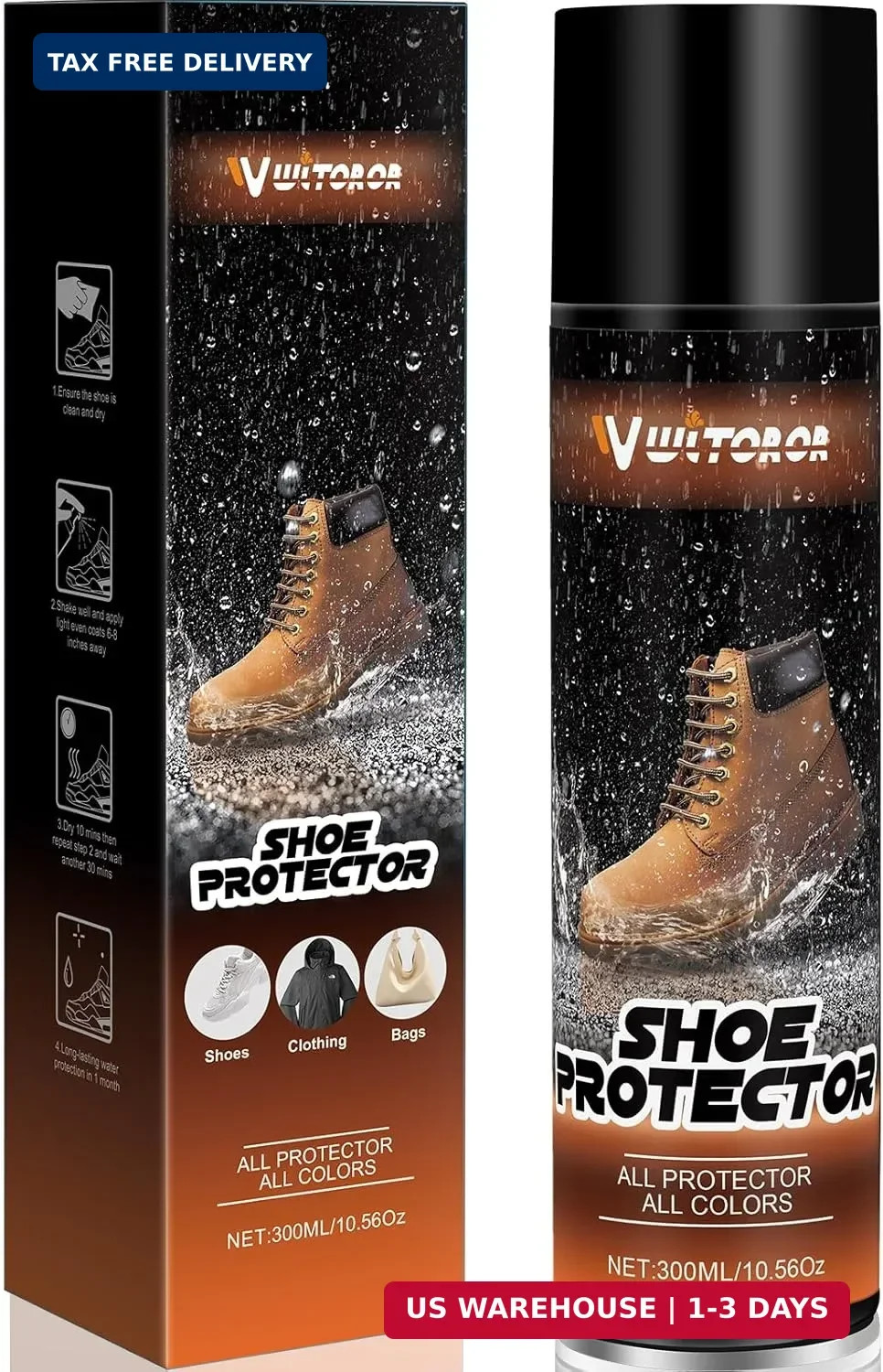 WITOROR Shoe Protector Spray, 10.56 Oz, Rain & Stain Waterproof Nano Protection,