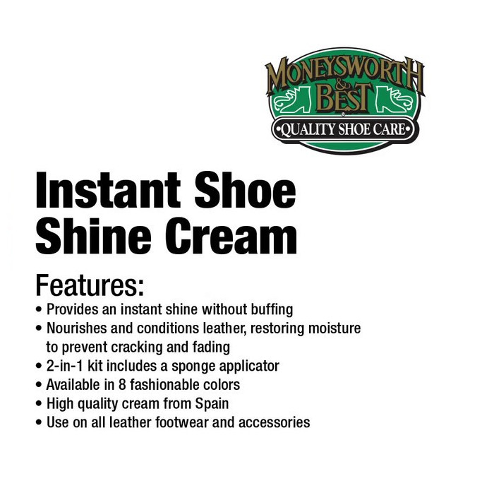 Moneysworth and Best Instant Shoe Shine Cream Kit- black with dauber brush