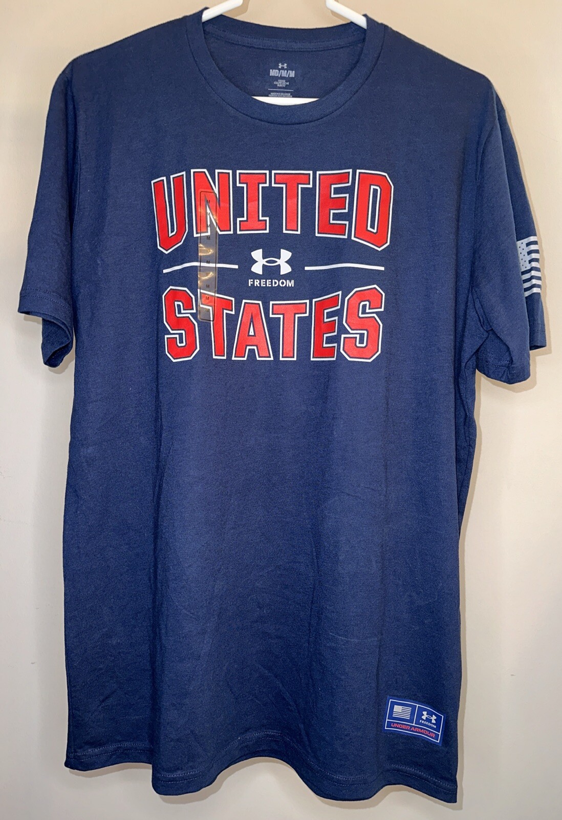 Under Armour Mens UA Freedom United States Short Sleeve T-Shirt In Navy – Medium