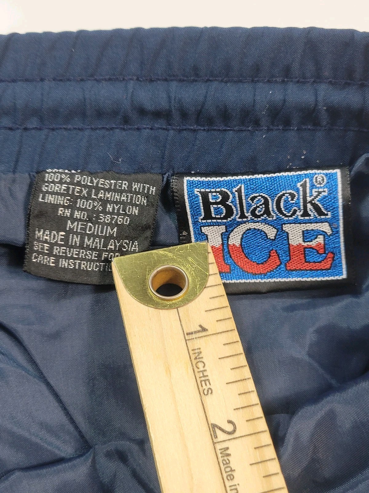 Black Ice Track Pants Mens Size Medium Navy blue Straight Leg Zippered Ankle