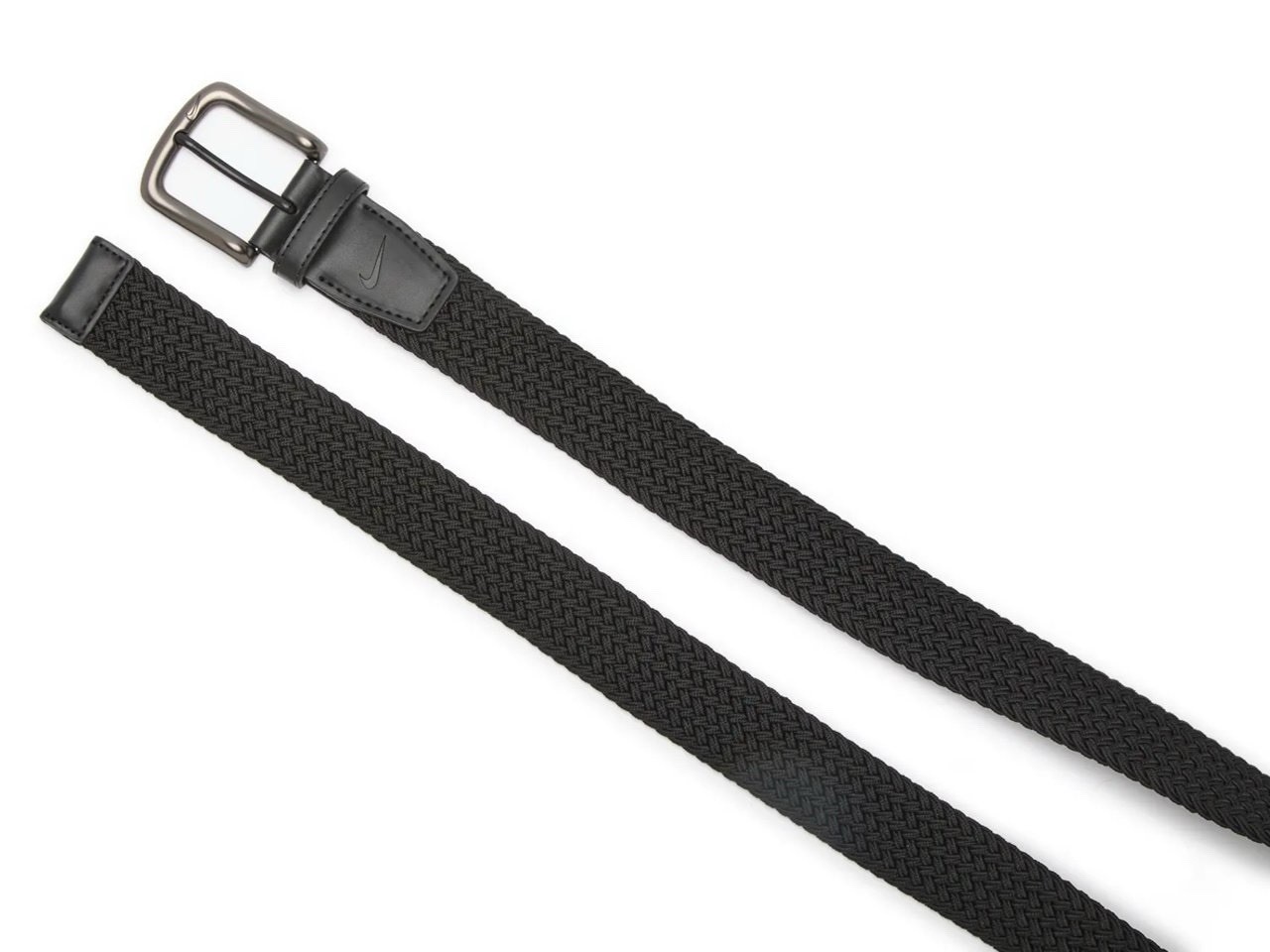 Men’s Black Braided/Woven Belt Adjustable Fit with Buckle, Size 34-36