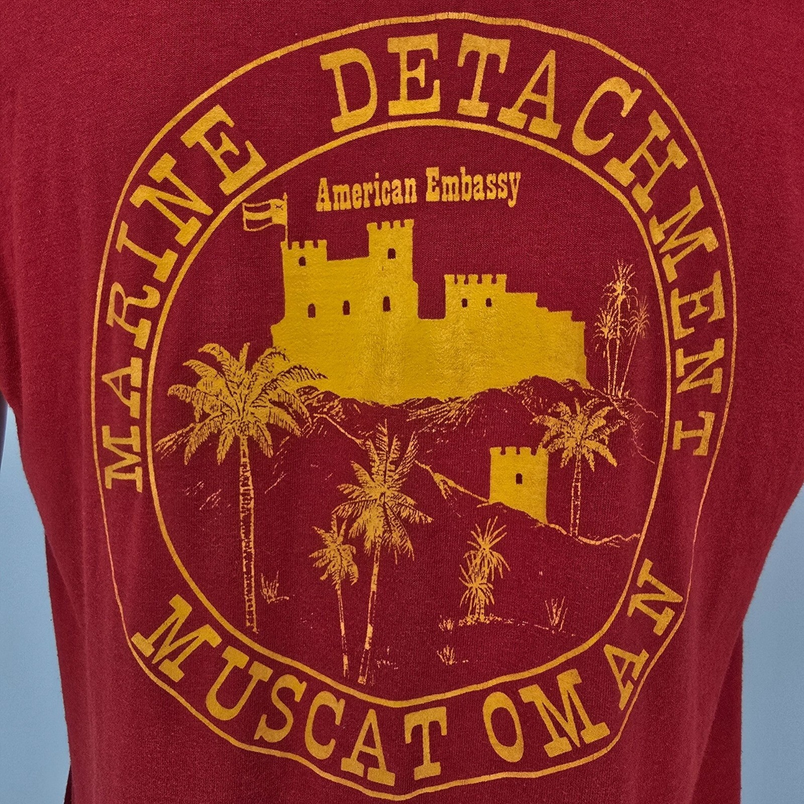 Vintage 1980s U.S. Embassy Security Muscat Oman Marine Detachment T-Shirt (M)