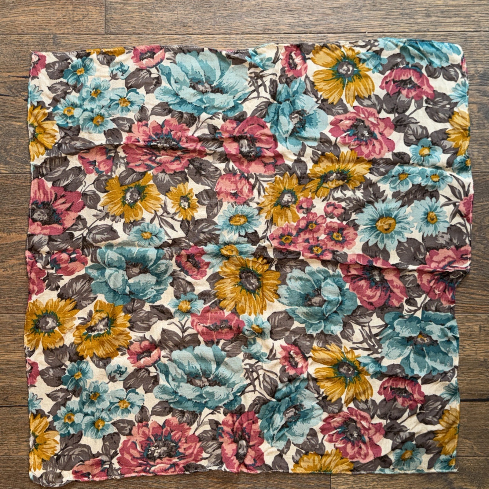 Patricia Nash Floral Square Scarf Viscose Spring Autumn -Handbag Handle Tie