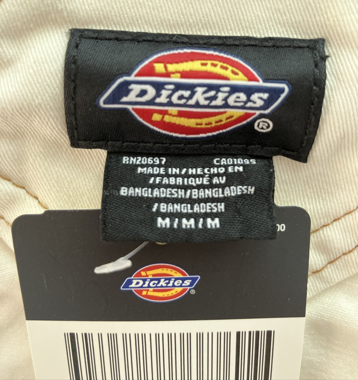 Dickies Bib Overall Dress Womens Medium Off White Utility Pinafore Workwear NWT