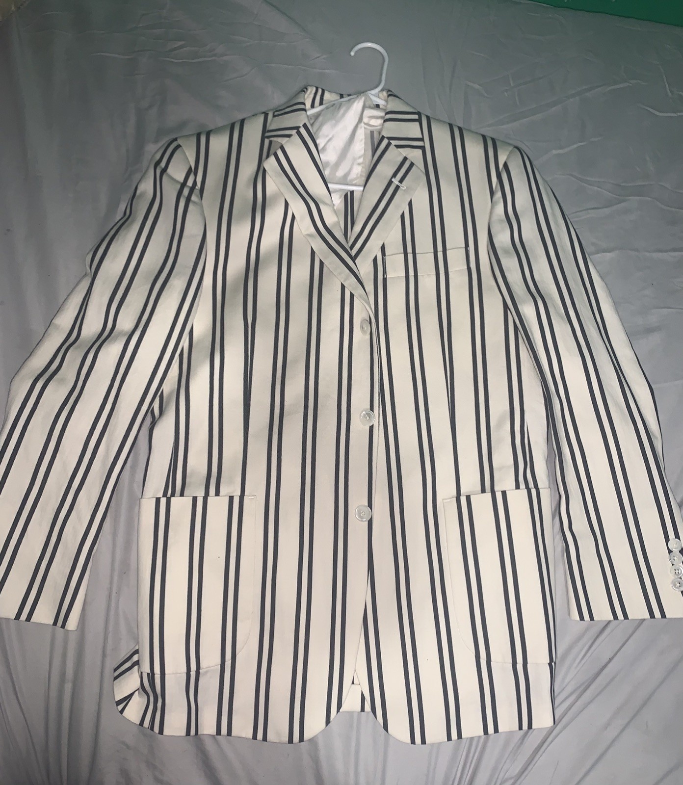 Brooks Brothers 1818 Regent Blazer Men’s 41R Cotton Linen Three Button Striped
