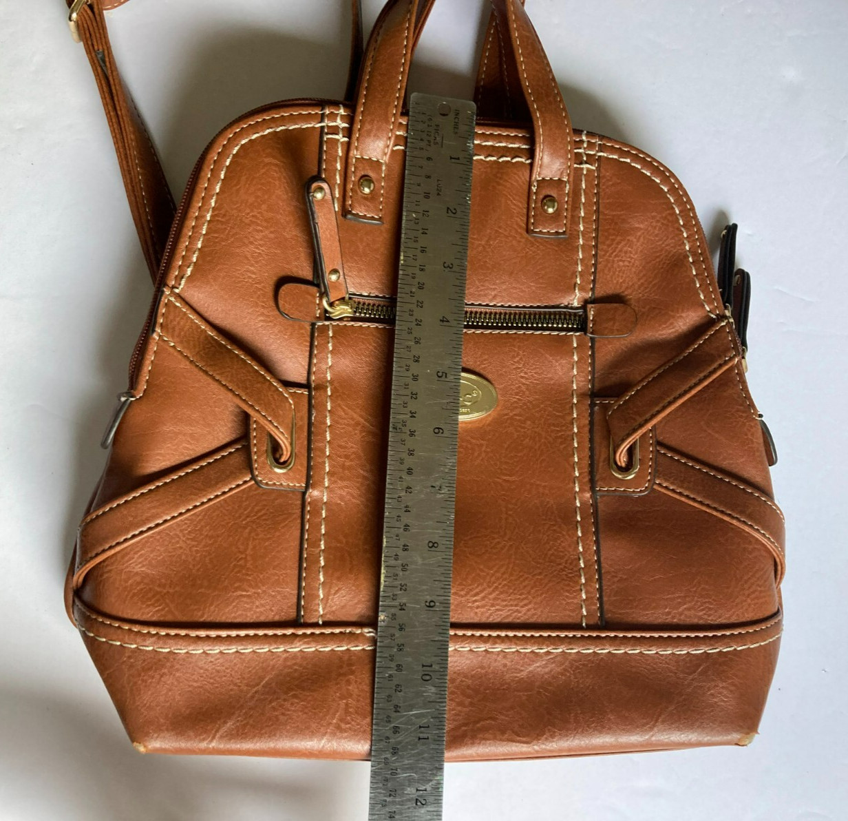 Boc Back Pack Brown Man Made Materials Accent Stiching 4 Pockets Zip Close