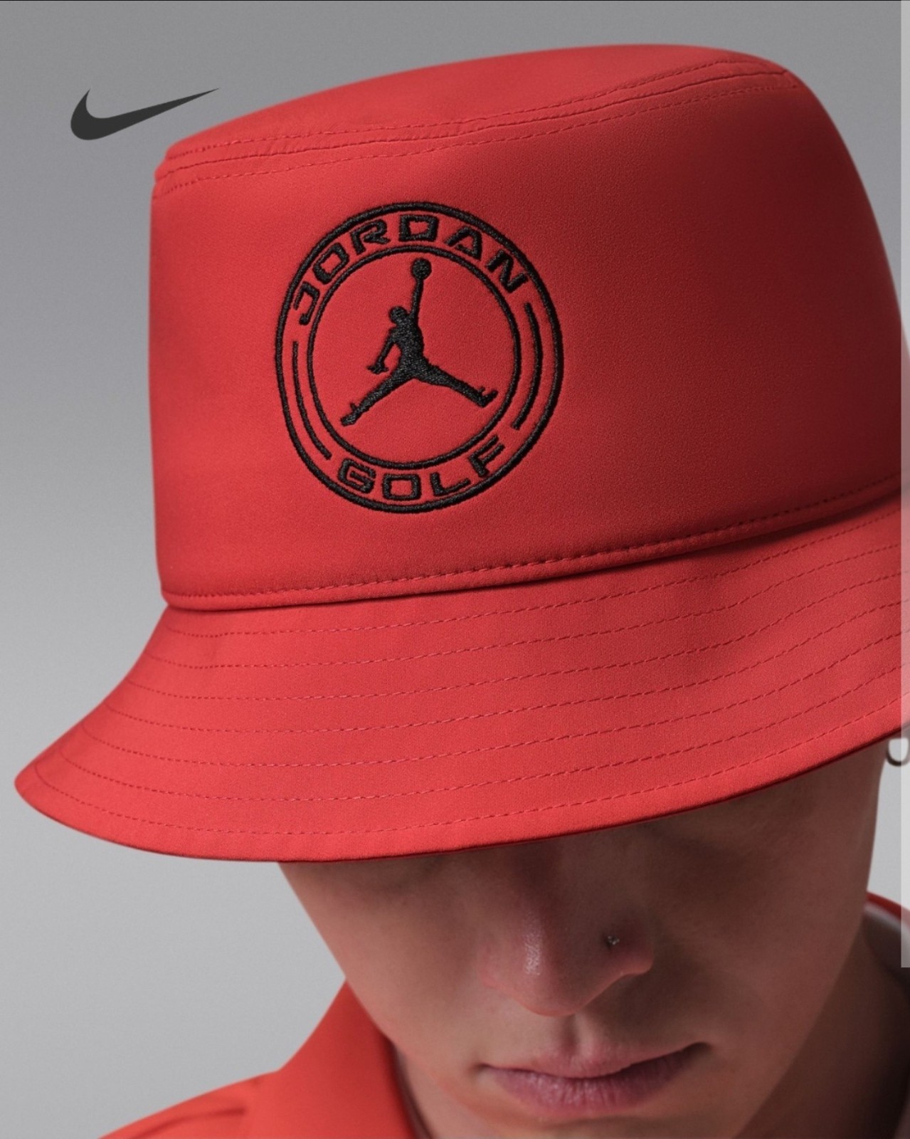 Jordan Dri-FIT Bucket Hat Men’s Red Solid Golf Sports Cap M/M