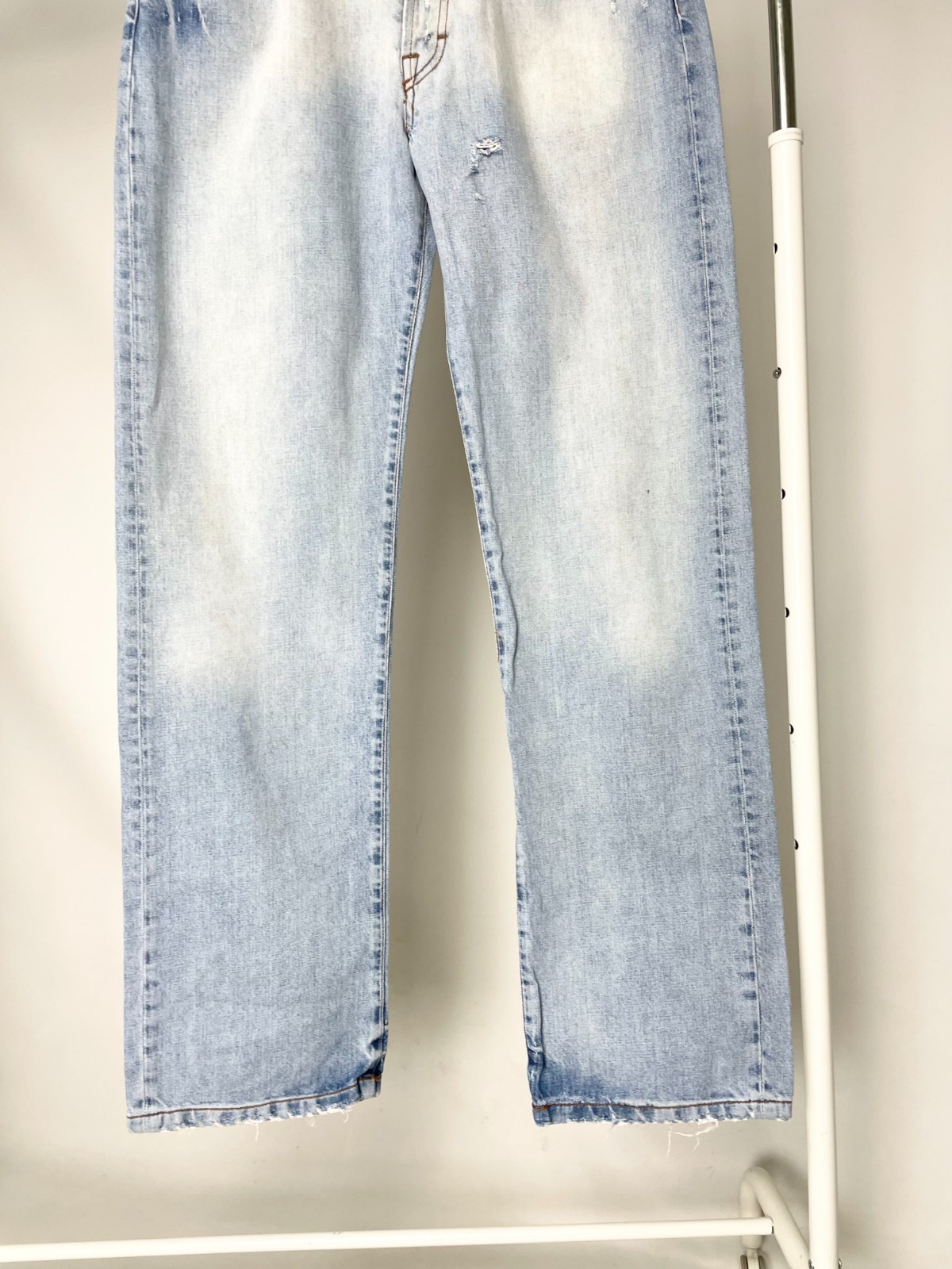 Stone Island Denim ( Size 34 ) Vintage Distressed Faded Light Blue Jeans Pants