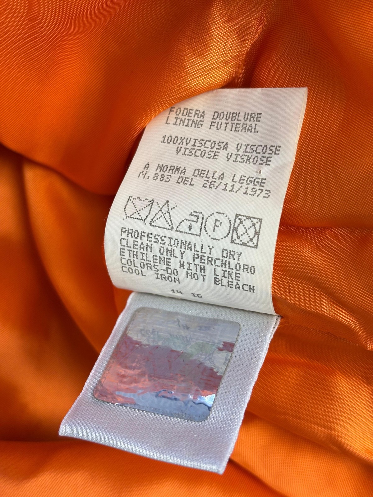 Vintage Versus Gianni Versace Blazer Womens 42 Orange Velvet Made Italy 90s