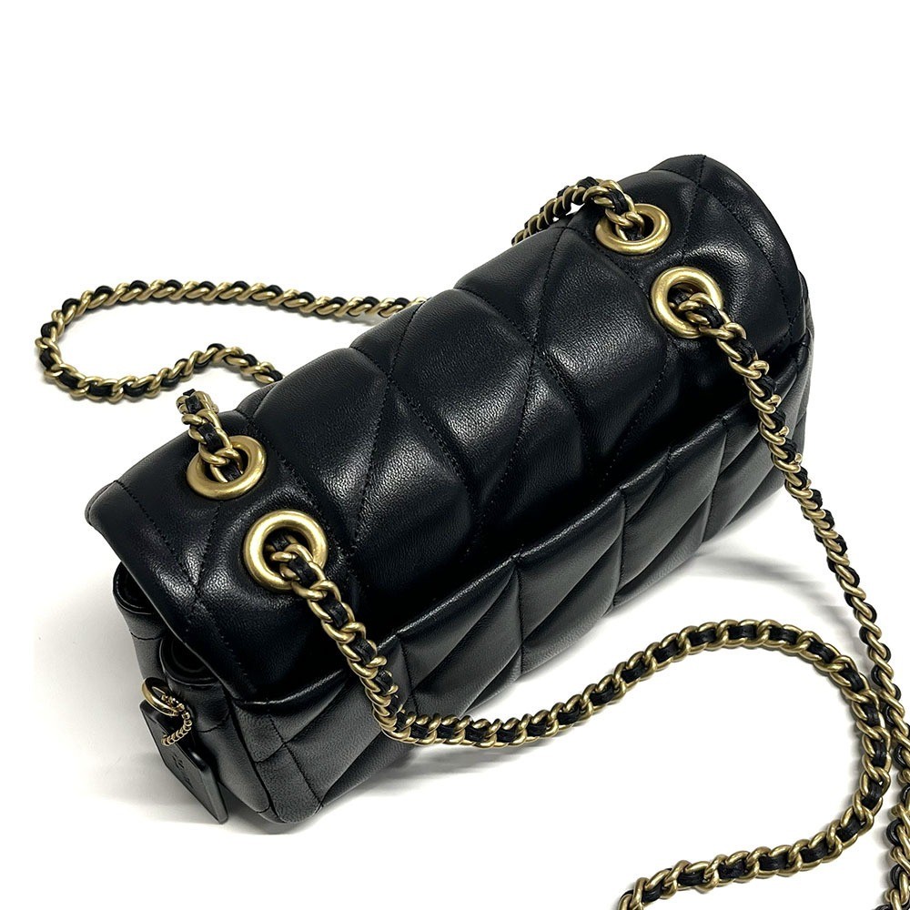 COACH Tabby 20 Quilted Shoulder Bag Nappa Leather Black CP149 Gold outlet