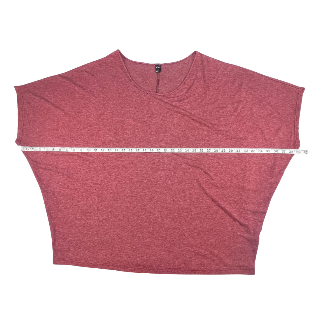 Emery Rose Blouse 5X Red Batwing Dolman Sleeve Top Relaxed Fit Minimalist Casual