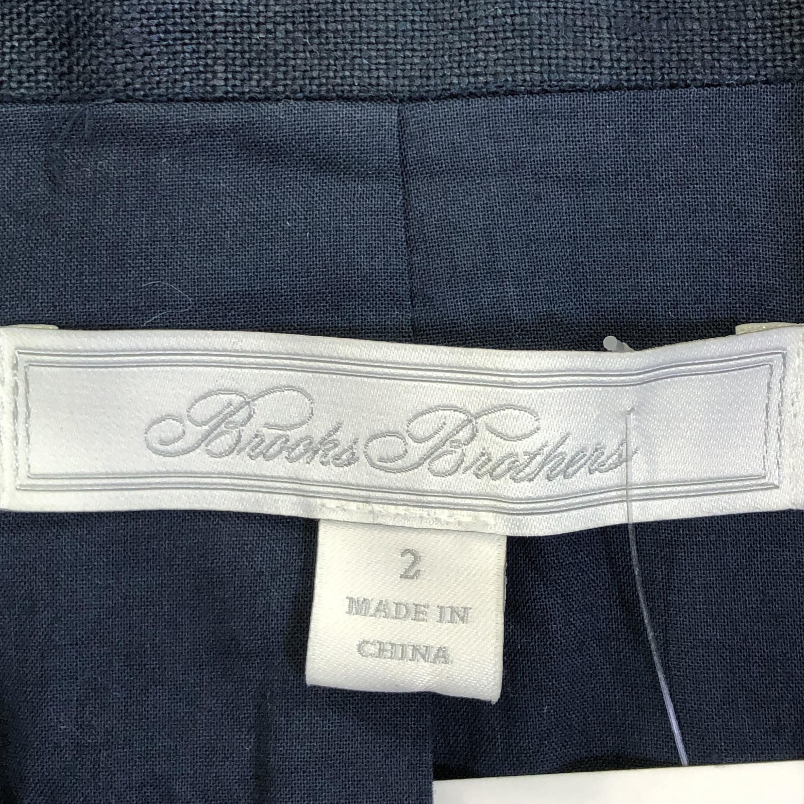 Brooks Brothers Blazer Womens 2 Navy Double Breasted Poplin Long Jacket Office