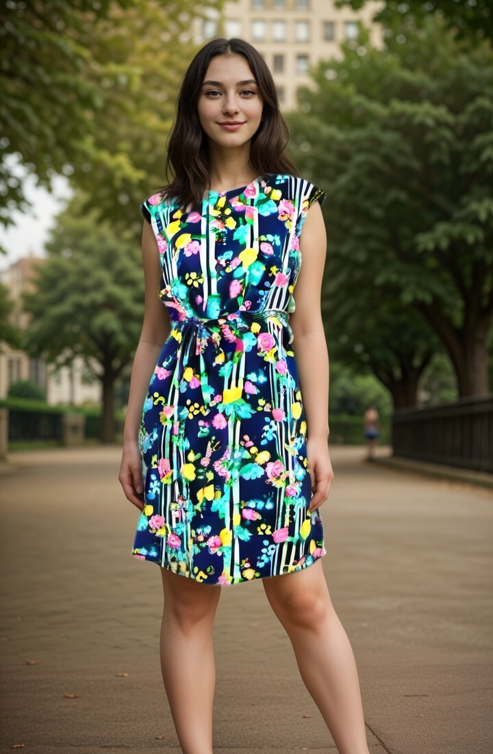 VINTAGE 60S 70S ELECTRIC FLORAL MOD SHIFT DRESS SZ M 8 10