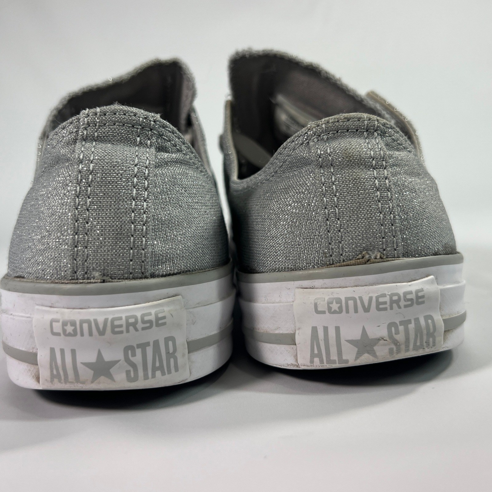Converse Chuck Taylor Madison Ox Sneaker Silver Sparkle / Mercury Grey Womens 8