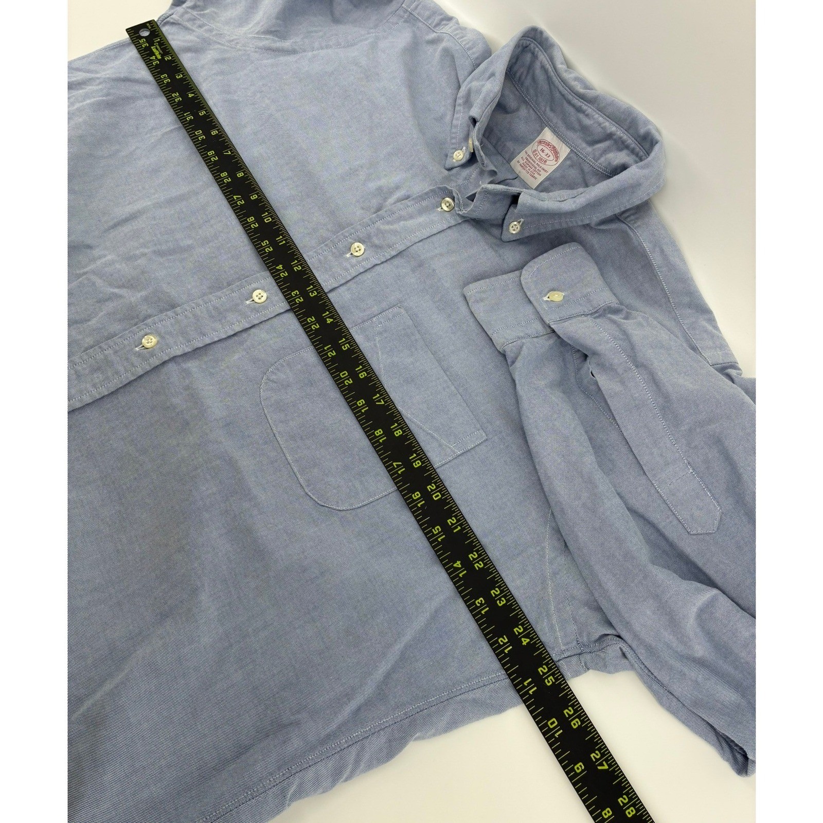 VTG Brooks Brothers Makers 16/33 All Supima Cotton OCBD Oxford Cloth USA Blue