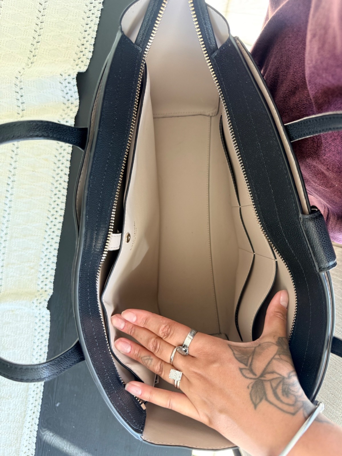 Kate Spade Voyage Large Work Tote Black Leather