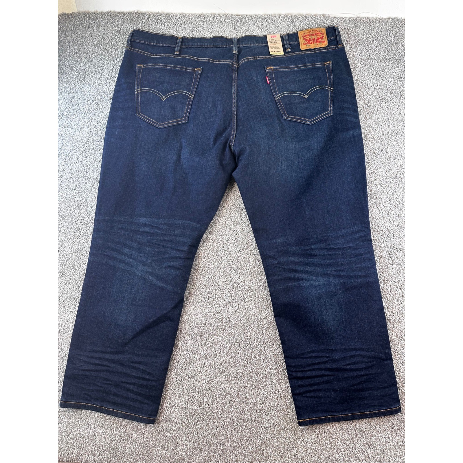 Levis 541 Athletic Taper Jeans Mens 48×29 Dark Wash Flex Stretch Denim NEW