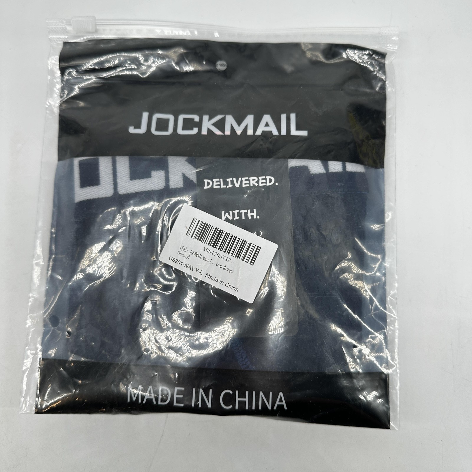 JOCKMAIL Underwear Mens Large Navy Boxer Briefs Trunks US801 Elastic Waist