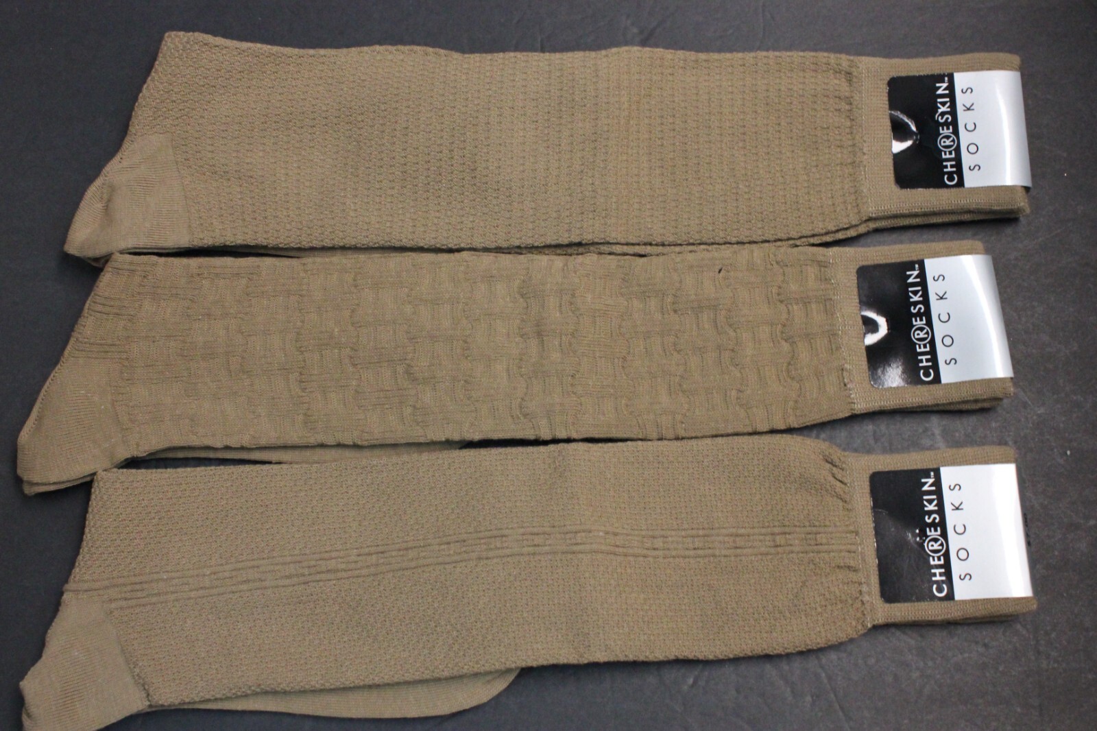 3 pair 10-13 Knee high Socks Men’s Over the Calf Cotton Blend Socks Taupe 6-12
