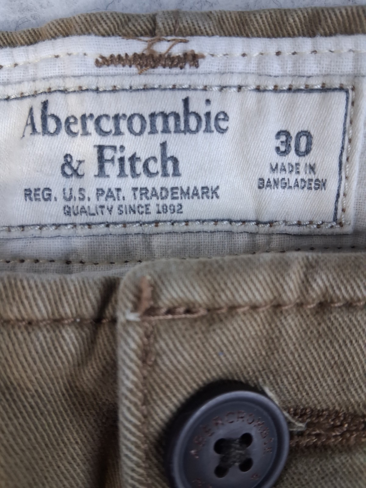 Ambercrombie Fitch Cargo Shorts Men 30 Tan Khaki Utility Military Pocket Cotton