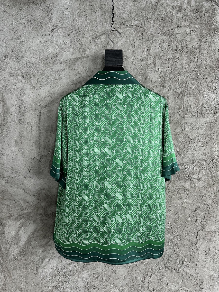 CASABLANCA New Vintage Summer Thin Striped Shirt Casual Short Sleeve Top