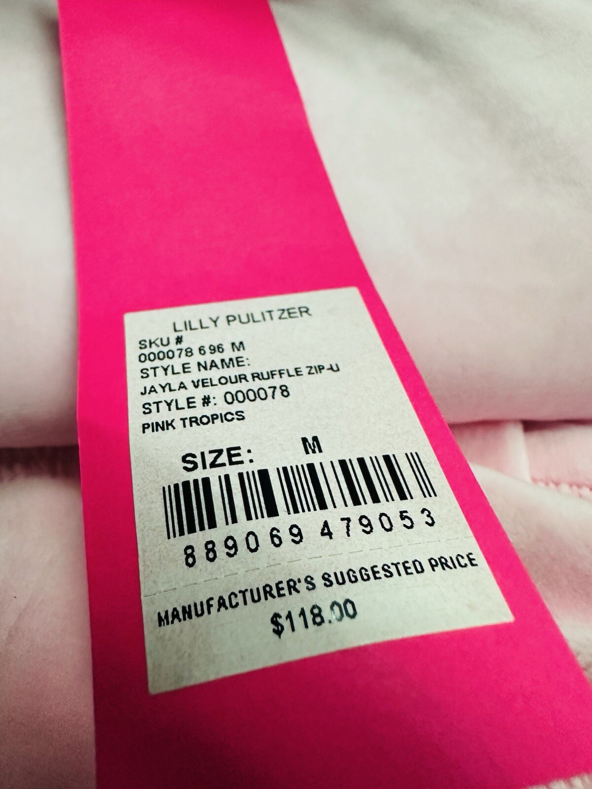 💗NEW💗Lilly Pulitzer Pink Jayla Velour Ruffle Zip-Up Jacket Pants SET XL XLarge