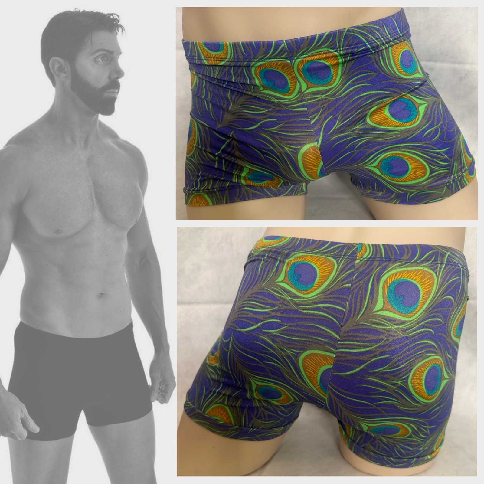 Male Power Square Cut Swimsuit Medium 32-34″ waist Gently worn 100% nylon Lined