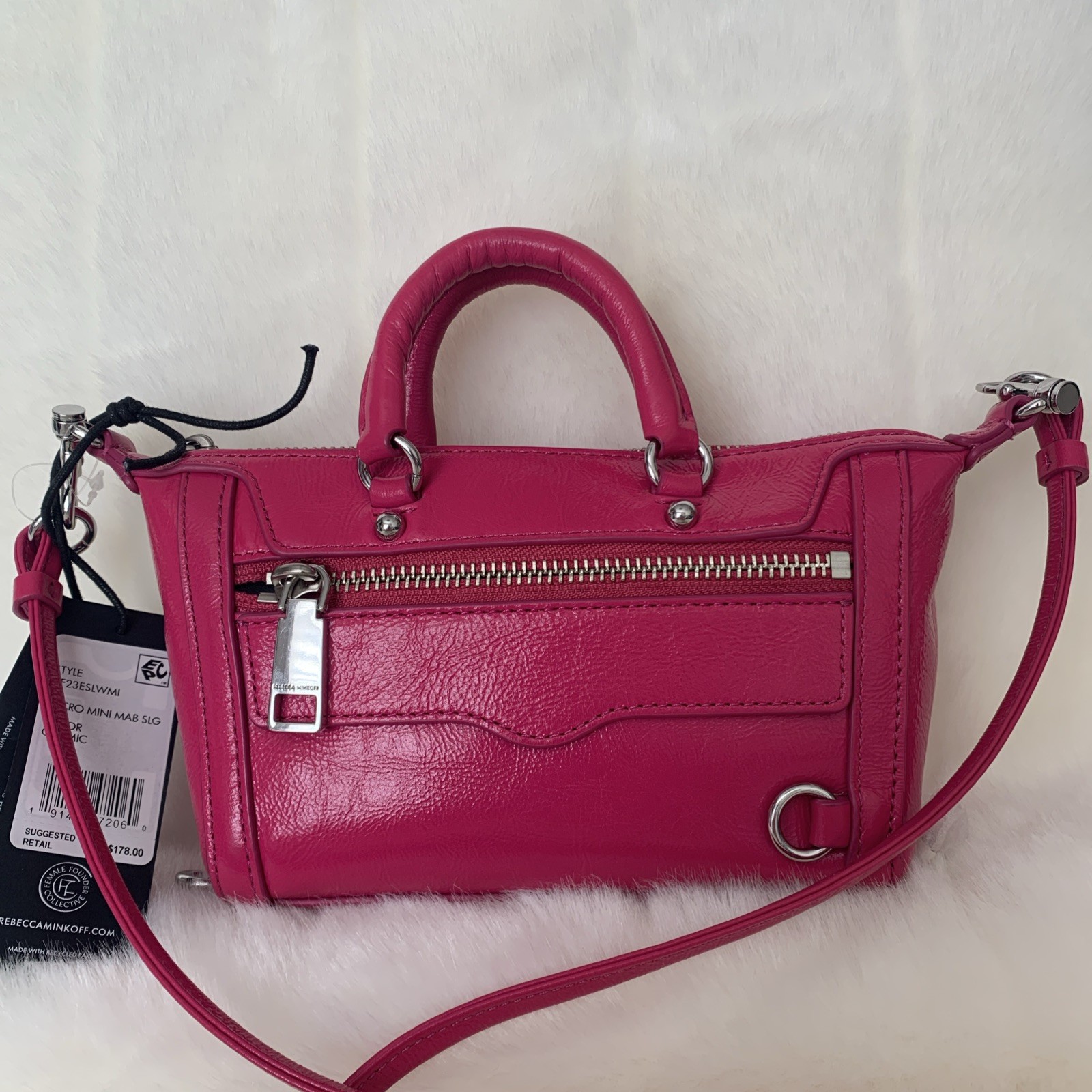 Rebecca Minkoff Micro Mini M.A.B. Leather In Cosmic Pink New With Tags MSRP $178