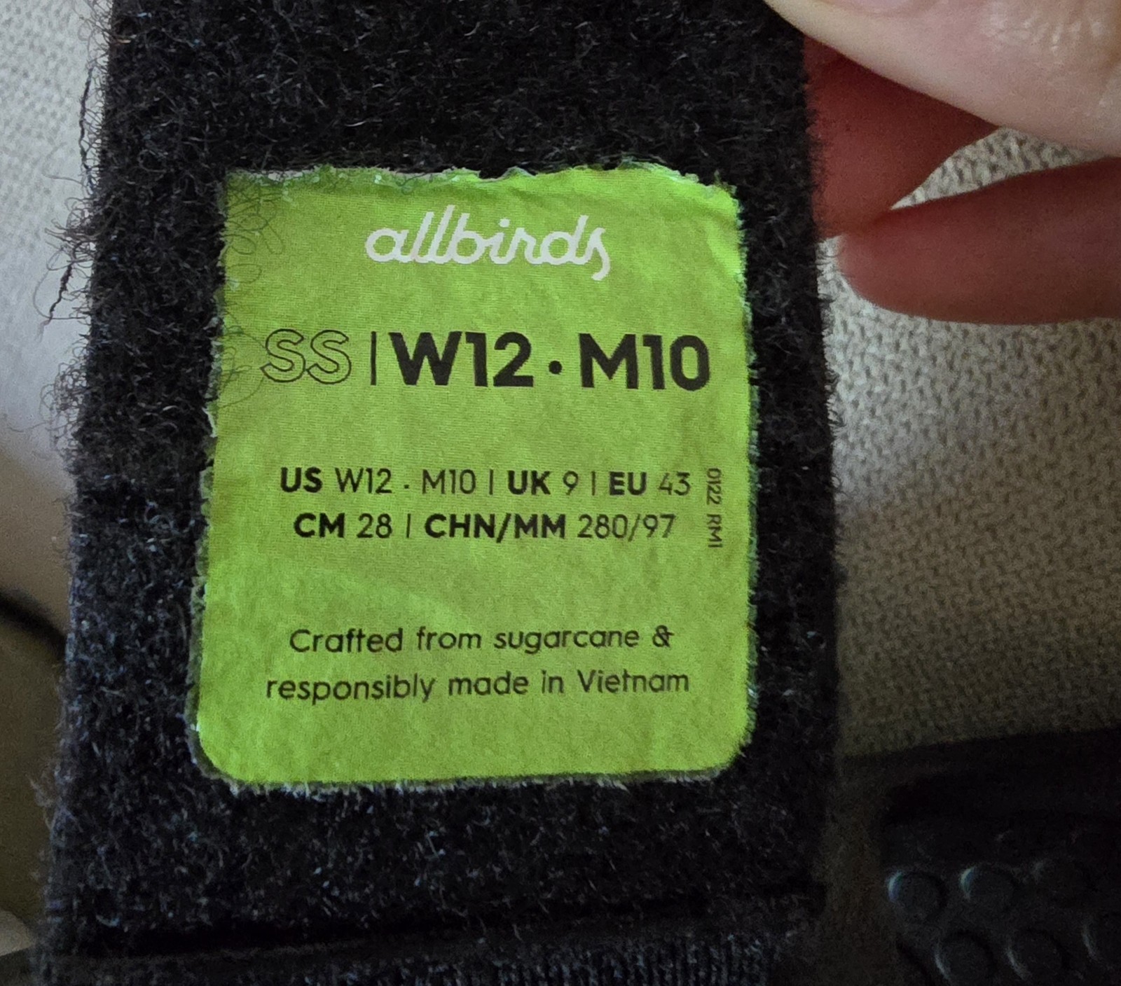 Allbirds Sugar Sliders Slides Slip On Black Sandals Womens 12 – Mens Size 10