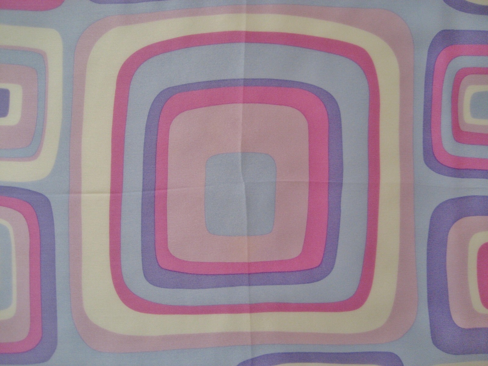 AK ANNE KLEIN Geometric Print Title “Violet” Silk Scarf 21×22” Made in Korea NWT