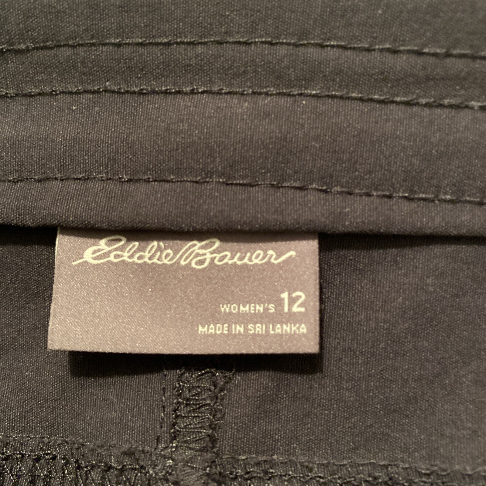EDDIE BAUER Women’s “Rainier Capri Activewear Pants” Black Nylon Size 12 EUC