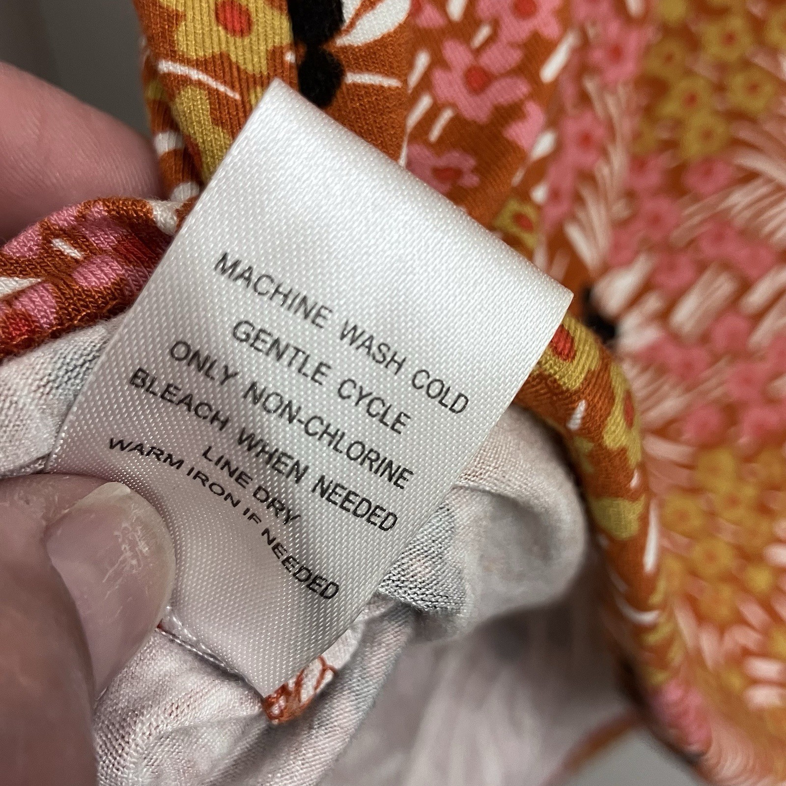 Daniel Rainn Floral Dress RXP Rust Orange Pink Boho Crochet Trim Rayon Lined