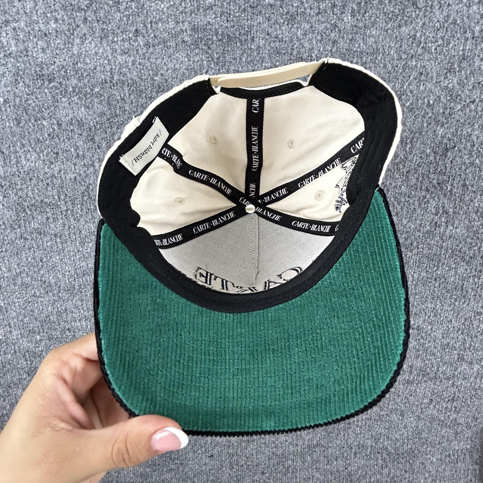 Carte Blanche Classic Snapback Hat Black Cream PFD Streetwear Skateboard Casual
