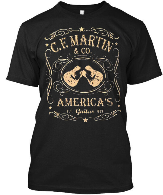 Guitar Guitarist Cf Martin & Co Americas T-Shirt Made in the USA Size S to 5XL