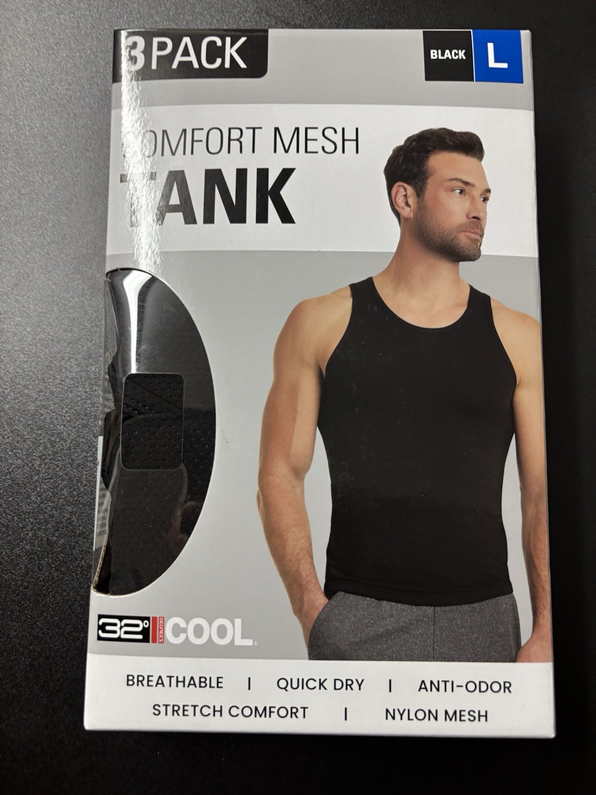 32 Degrees Men’s Comfort Mesh Tank, 3-pack