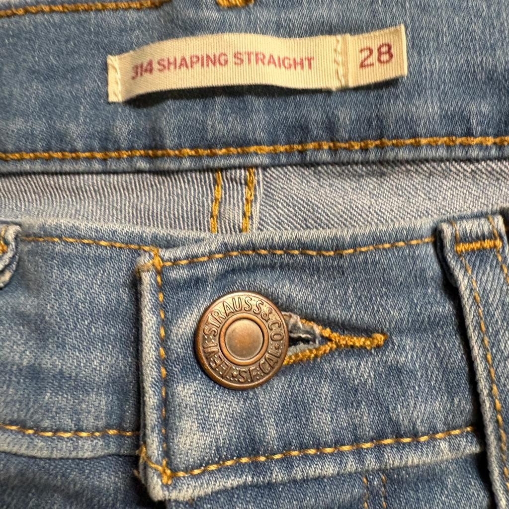 Levis 314 Shaping Straight Jeans Womens 28 Blue Denim Medium Wash Stretch